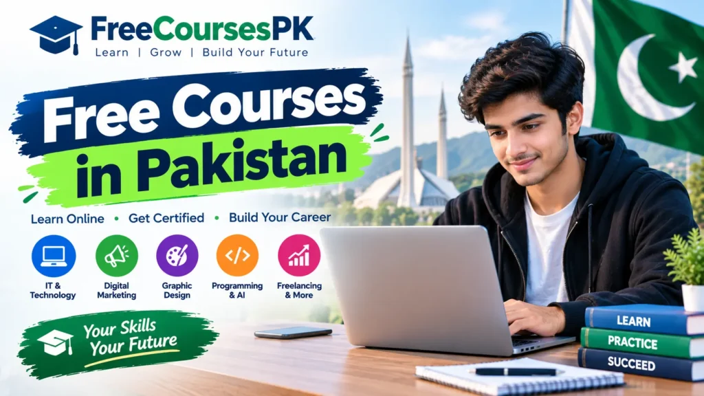 image of man siting on dest enring online money Free courses