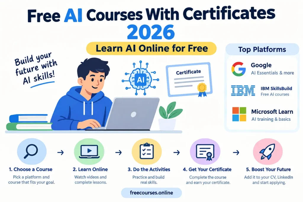 Free AI Courses With Certificates 2026 Free corses.online